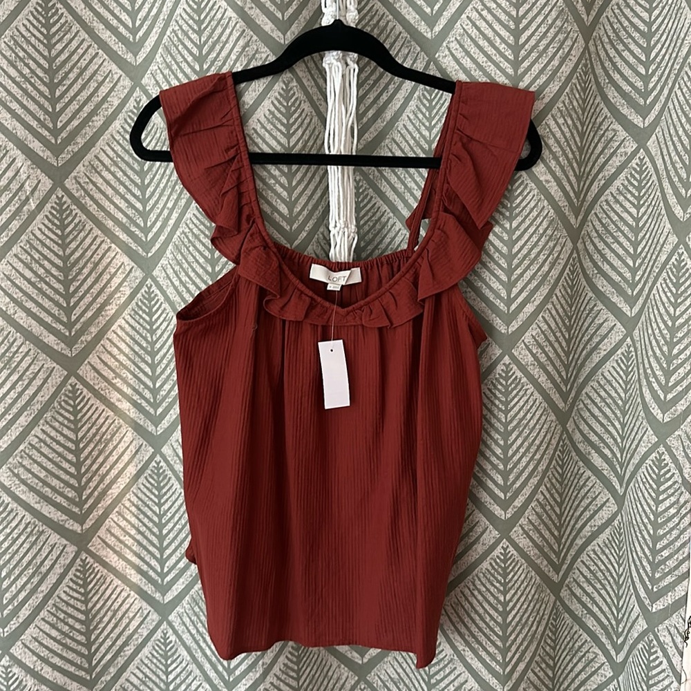 NWT Loft Flutter Sleeve Tank Size Medium